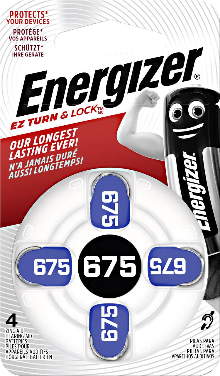 Energizer Hearing Aid Zinc Air 675 Battery (4 pack)